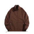 thumbnail image 1 of BXINGOHAI Windbreaker Jacket for Men With Pockets Solid Long Sleeved Coats Full Zip Up Jackts Outdoor Jogging Sports Outwear Coffee,M, 1 of 4