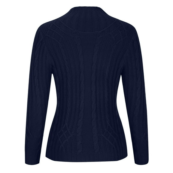 BXINGOHAI Women Long Sleeve Tops Ribbed Knit Sweater Mock Neck Shirts Basic Casual Tee Tops Fall Winter Fashion Sweaters Blue,XXXL