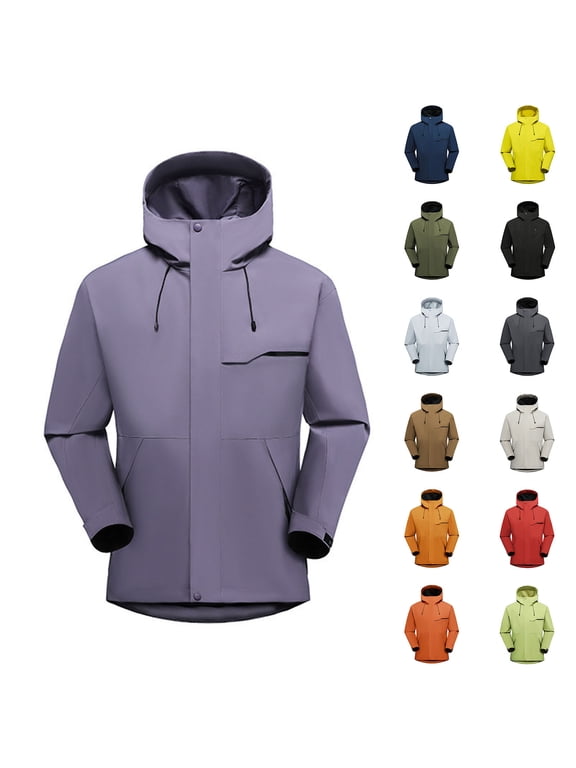 Women Rain Jackets Waterproof with Hood Lightweight Rain Suit for Women Ladies Rain Coats Outdoor Windbreaker Red 2XL