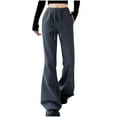 thumbnail image 1 of BXINGOHAI Women Streetwear Sweatpants Drawstring Elastic Waist Loose Wide Leg Joggers Y2K Flare Baggy Pants Trousers Clearance Sale Dark Gray,M, 1 of 4