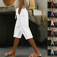 thumbnail image 1 of BXINGOHAI Women's Bermuda Long Shorts for Women with Pockets High Waisted Stretch Knee Length Shorts for Women Summer Walking Hot Pink 3XL, 1 of 7