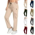 thumbnail image 1 of BXINGOHAI Women's Cargo Joggers Trendy Travel Hiking Pants with Zippered Pockets for All Season Gray S, 1 of 8