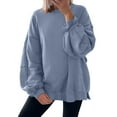 thumbnail image 1 of BXINGOHAI Women's Casual Crew Neck Sweatshirt Loose Soft Long Sleeve Pullover Tops Blue M, 1 of 6