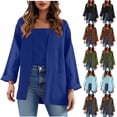 thumbnail image 1 of BXINGOHAI Women's Crewneck Cardigan Long Sleeve Sweater for Women Soft Knit Ladies Cardigan Sweates Coat Brown 2XLL, 1 of 8