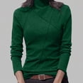 thumbnail image 1 of BXINGOHAI Women's Fall V Neck Sweater Collared Long Sleeve Shirts Ribbed Knit Winter Pullover Tops Green S, 1 of 5