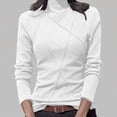 thumbnail image 1 of BXINGOHAI Women's Fall V Neck Sweater Collared Long Sleeve Shirts Ribbed Knit Winter Pullover Tops White L, 1 of 5