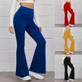 thumbnail image 1 of BXINGOHAI Women's Flare Leggings High Waisted Butt Lifting No Front Seam Tummy Control Bootcut Yoga Pants for Women Black L, 1 of 7