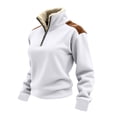 thumbnail image 1 of BXINGOHAI Women's Half Zip Fleece Pullover Sweatshirt Winter Long Sleeve Cozy Sherpa Sweater Top White XL, 1 of 6