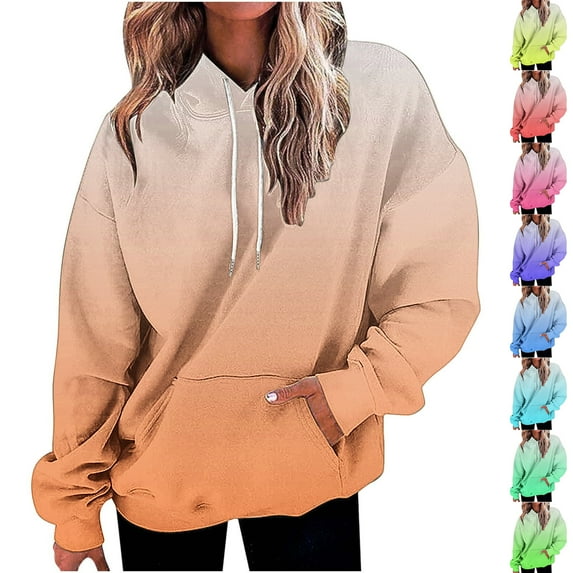 BXINGOHAI Women's Hoodies Sweatshirts Cute Long Sleeve Tops Loose Fleece Pullover Shirts with Pocket Light blue M