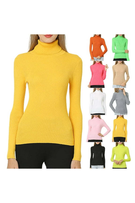 Women's Long Sleeve Mock Turtleneck Tops Casual Slim Fitted Lightweight Under Layer Pullover Shirts White M