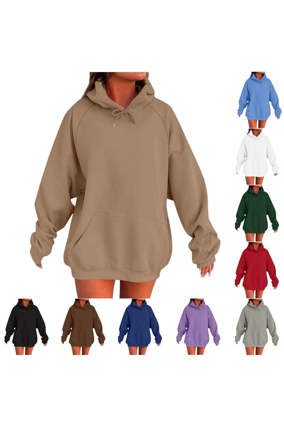 Women's Pullover Hoodie Lightweight Long Sleeve Kangaroo Pocket Basic Casual Sweatshirt Blue,M