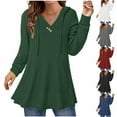 thumbnail image 1 of BXINGOHAI Women's V Neck Hoodies Long Sleeve Sweatshirt Drawstring Pullover Tops with Pocket White,2XL, 1 of 7