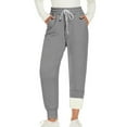 thumbnail image 1 of BXINGOHAI Women's Warm Sherpa Lined Athletic Sweatpants Jogger Fleece Pants Silver L, 1 of 3