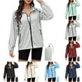 thumbnail image 1 of BXINGOHAI Women's Raincoat Waterproof Lightweight Rain Jacket Hooded Adjustable Windbreaker Rain Coats with Pocket for Outdoor Red,XXL, 1 of 8