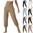 thumbnail image 1 of BXINGOHAI Women's Yoga Joggers, Cozy Sweatpants with Pockets Casual Loose Comfy High Waisted Lounge Pants White L, 1 of 7