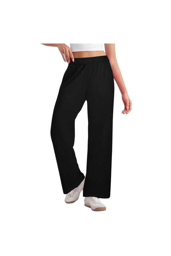 Women's Yoga Pants Wide Leg Sweatpants for Women Comfy Lounge Workout Pants With Pockets Black,S