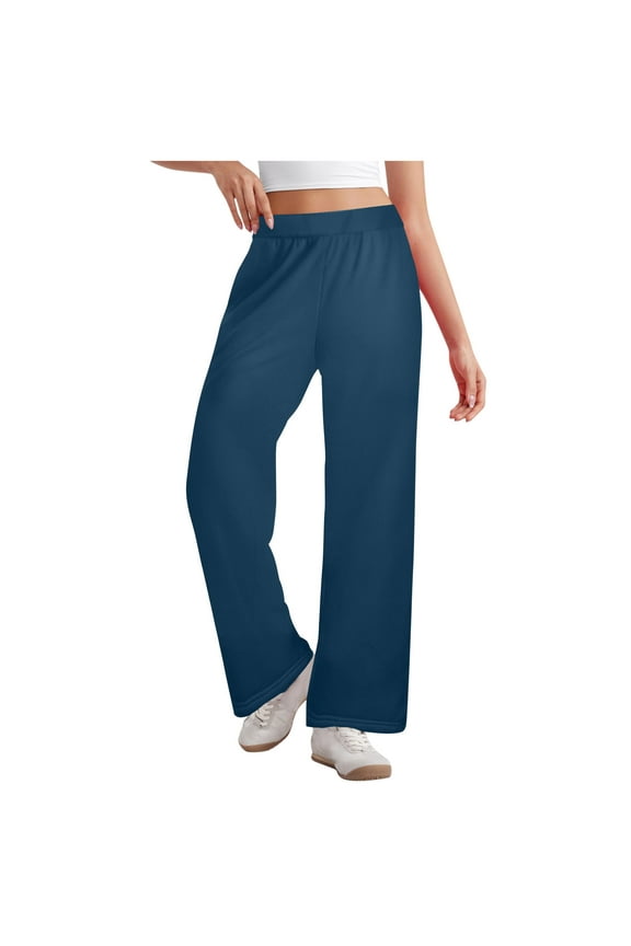Women's Yoga Pants Wide Leg Sweatpants for Women Comfy Lounge Workout Pants With Pockets Clearance Sale Navy,XXL