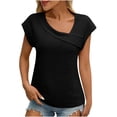 thumbnail image 1 of BXINGOHAI Womens Basic T Shirts Summer Tops Short Sleeve Tees Comfy Casual Vacation Clothes Black XL, 1 of 6