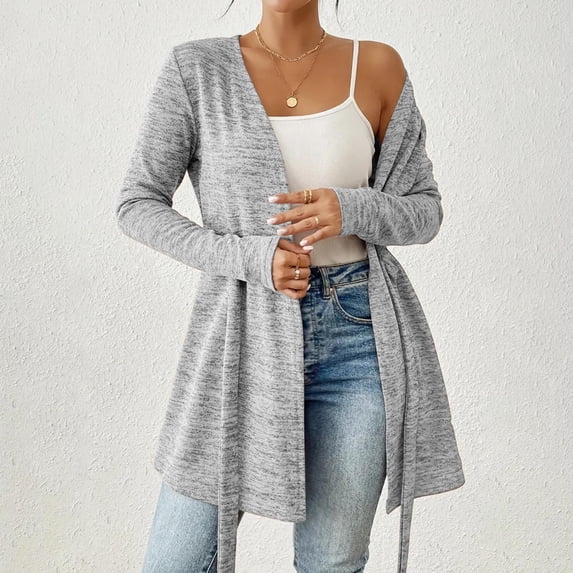 BXINGOHAI Womens Cardigan Sweater Long Sleeve Lightweight Open Front Button Closure Fall Cardigans for Women Casual with Pockets