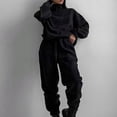 thumbnail image 1 of BXINGOHAI Womens Casual Fleece Tracksuit Set Full Zipper Hoodie Long Workout Pants Tracksuit Jogging Suits Black,XL, 1 of 6