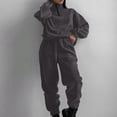 thumbnail image 1 of BXINGOHAI Womens Casual Fleece Tracksuit Set Full Zipper Hoodie Long Workout Pants Tracksuit Jogging Suits Fall Savings Dark Gray,L, 1 of 6