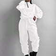 thumbnail image 1 of BXINGOHAI Womens Casual Fleece Tracksuit Set Full Zipper Hoodie Long Workout Pants Tracksuit Jogging Suits Today Sales White,M, 1 of 1