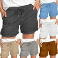 thumbnail image 1 of BXINGOHAI Womens Casual Shorts Summer Drawstring Elastic Waist Comfy Shorts with Pockets Gray,L, 1 of 6
