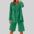 thumbnail image 1 of BXINGOHAI Womens Crew Neck Two Piece short Sets Cap Sleeve Drawstring Summer Sweatsuit with Pocket Green M, 1 of 7