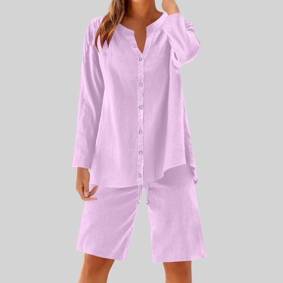 BXINGOHAI Womens Crew Neck Two Piece short Sets Cap Sleeve Drawstring Summer Sweatsuit with Pocket Pink 4XL