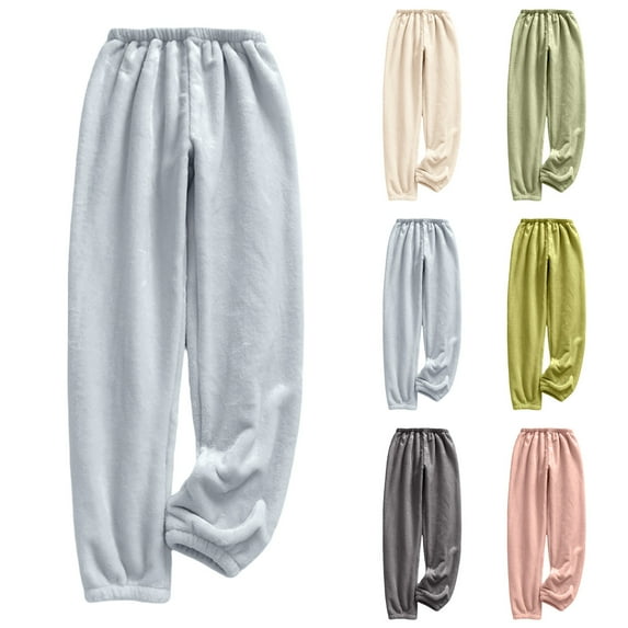 BXINGOHAI Womens Fleece Pajama Pants Soft Fuzzy Pj Pants Warm Comfy Lounge Pants Sleepwear Bottoms Joggers with Pockets Pink XL
