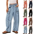thumbnail image 1 of BXINGOHAI Womens High Waisted Drawstring Sweatpants Straight Leg Pants Pockets Sweat Pants Army Green L, 1 of 6