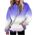 thumbnail image 1 of BXINGOHAI Womens Hoodies Fashion Gradient Long Sleeve Tops Casual Loose Sweatshirt Drawstring Sweatshirts with Kangaroo Pocket Purple,L, 1 of 6