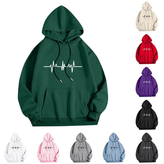 BXINGOHAI Oversized Womens Hoodies Sweatshirts Pullover Fleece Sweaters Long Sleeve Winter Fall Outfits Fashion Clothes Green,S