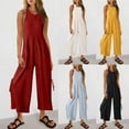 thumbnail image 1 of BXINGOHAI Womens Jumpsuits Button Up Side Pockets Wide Leg Overalls Loose Fit Rompers Pants One Piece Outfits Yellow,M, 1 of 7