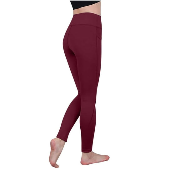 BXINGOHAI Womens Leggings High Waisted Yoga Pants Daily Workout Leggings for Women Tummy Control Compression Pants Today Wine,L