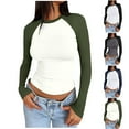 thumbnail image 1 of BXINGOHAI Womens Long Sleeve Shirts Loose Fitted Crewneck Basic Tops Casual Outfits Fall Clothes Gray S, 1 of 6