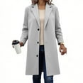 thumbnail image 1 of BXINGOHAI Womens Long Wool Coat for Women Fall Winter Trench Coat Trendy Jackets Gray S, 1 of 6