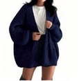 thumbnail image 1 of BXINGOHAI Womens Oversized Cardigans Button Up Long Lantern Sleeve Chunky Knit Casual Soft Fall Sweater Coats Dark Blue S, 1 of 5