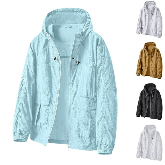 BXINGOHAI Womens Rain Jackets Waterproof Windbreaker Jackets lightweight Portable Rain Coat Blue,2XL