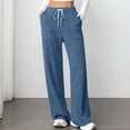 thumbnail image 1 of BXINGOHAI Womens Ribbed Wide Leg Lounge Pants with Pockets Casual Relaxed Comfy Loose Soft Knit Pajama Pants with Drawstring, 1 of 7