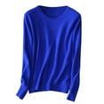 thumbnail image 1 of BXINGOHAI Womens Solid Basic Shirts Long Sleeve V Neck Tee Fall Tops Loose Fit Blouse 2025 Loungwear Tunic Under $10 Blue,XXL, 1 of 3
