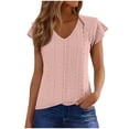 thumbnail image 1 of BXINGOHAI Womens Summer Tops Cap Sleeve Trendy V Neck Loose Fit T Shirts Watermelon Red XL, 1 of 6