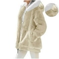 thumbnail image 1 of BXINGOHAI Womens Winter Long Sleeve Solid Fuzzy Fleece Open Front Hooded Cardigans Jacket Coats Outerwear with Pocket Beige S, 1 of 7