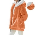 thumbnail image 1 of BXINGOHAI Womens Winter Long Sleeve Solid Fuzzy Fleece Open Front Hooded Cardigans Jacket Coats Outerwear with Pocket Orange M, 1 of 7
