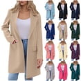 thumbnail image 1 of BXINGOHAI Womens Wool Coat Long Blazer Jackets Fall Winter Peacoat with Pockets Green M, 1 of 6
