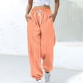 thumbnail image 1 of BXINGOHAI Womens Y2k Striped Sweatpants Star Patchwork Straight Leg Drawstring Baggy Sweatpants with Pockets Orange M, 1 of 5