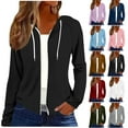 thumbnail image 1 of BXINGOHAI Womens Zip Up Hoodies Long Sleeve Fit Hooded Sweatshirts Casual Lightweight Jacket Pink 2XL, 1 of 4