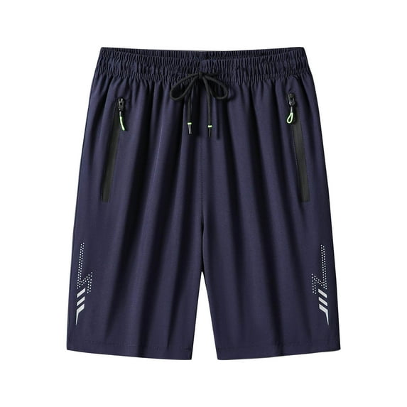 BXINGOHAI Work Shorts Mens Shorts Under $10 Mens Big and Tall Shorts Clearance Men's Casual Loose High Waist Drawstring Elastic Waist Solid Shorts with Pockets Blue,XXXXL