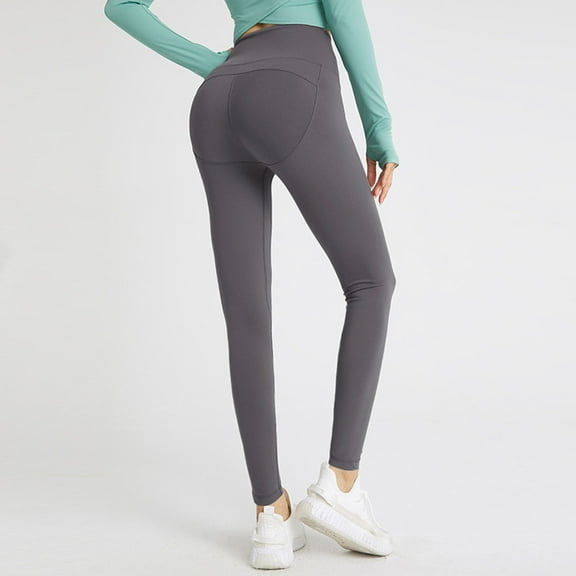 BXINGOHAI Workout Leggings for Women Seamless High Waisted Tummy Control Compression Pants Elastic Active Yoga Pants Today Gray,S