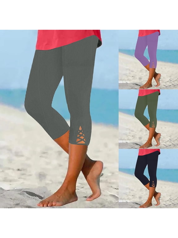 Workout Shorts Women Knee Length Capri Leggings High Waisted Stretch for Casual Summer Yoga Workout With Pockets Gray L